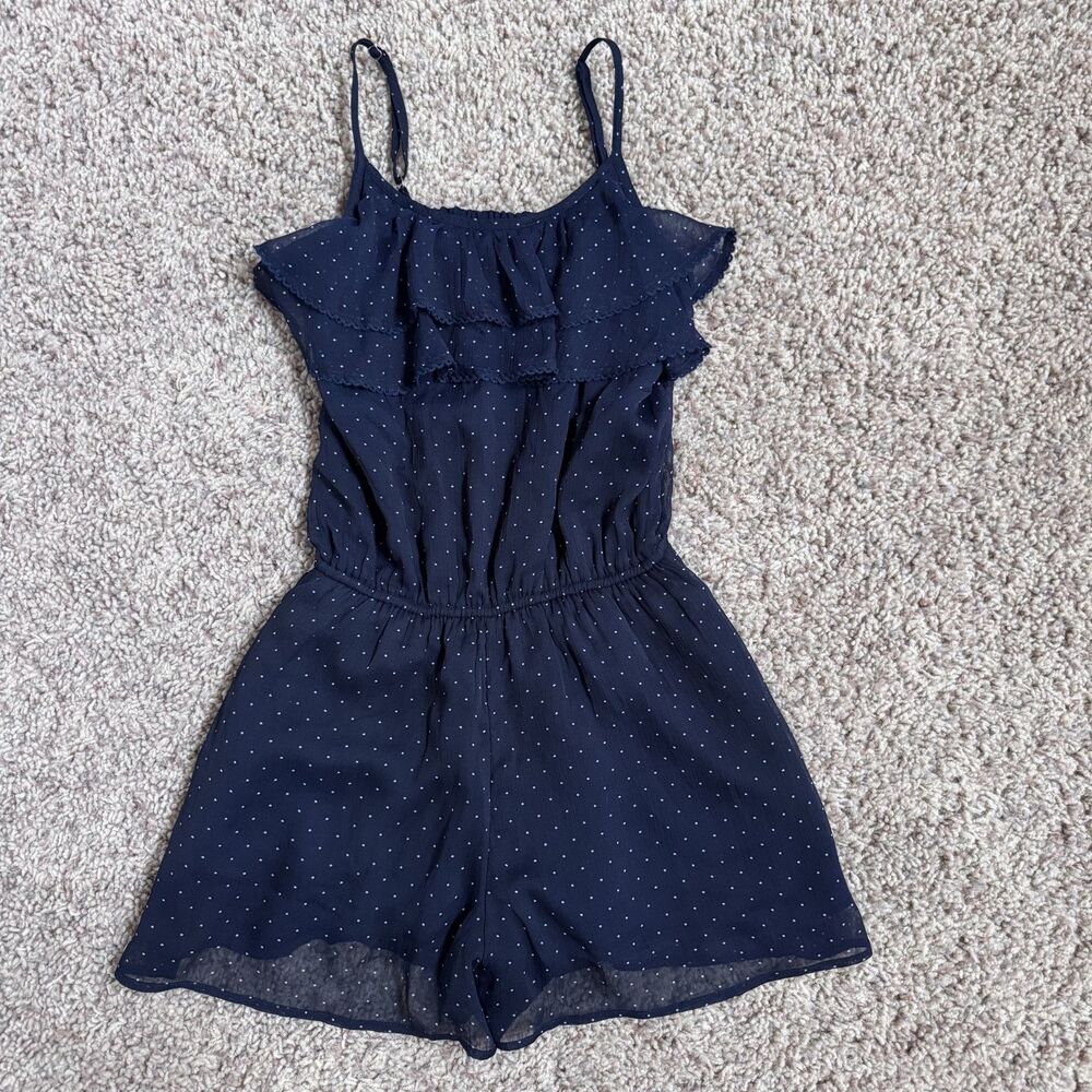 abercrombie kids girl size 11 12 romper outfit navy white
